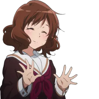 😅 Anime, Charakter, Mädchen, lächelnd, fröhlich, freundlich telegram sticker