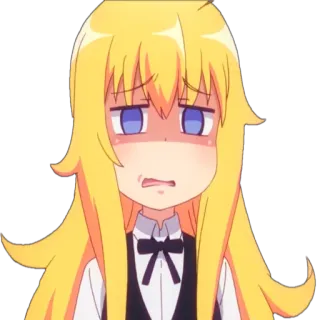 😬 Anime, Mangá, Sticker, Feminino, Cabelo Loiro telegram sticker