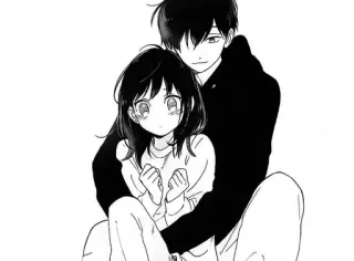 💞 Anime, Manga, Pareja, Amor, Abrazo, Afecto, Kawaii telegram sticker