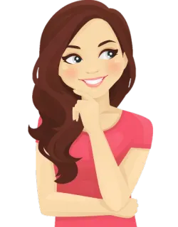 😍 Frau, Mädchen, Denken, Cartoon, Weiblich whatsapp sticker