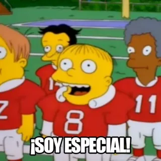 🙃 Ralph Wiggum The Simpsons ¡SOY ESPECIAL! Ralph Wiggum, I Simpson, SONO SPECIALE!, Sono speciale, Cartone animato, Divertente, Animazione telegram sticker