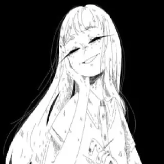 😏 fille, animé, souriant, illustration, portrait telegram sticker