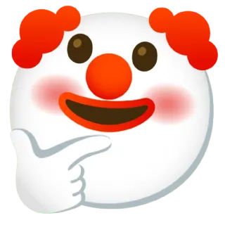 🤔 clown, emoji, thinking, funny, character, cartoon telegram sticker