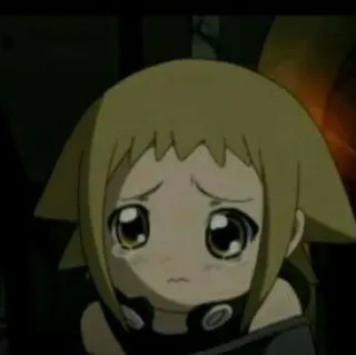 🌟 Maka Albarn Soul Eater anime, crying, sad, manga whatsapp sticker