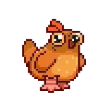 🐓 gà, động vật, trang trại, gia cầm, chim, pixel art telegram sticker