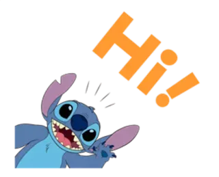 😁 Stitch Hi! стич, привет, инопланетянин, лило и стич, диcней telegram sticker