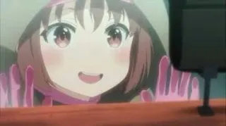 😋 Anime, Słodkie, Dziewczyna, Kreskówka, Uśmiech, Radosny telegram sticker