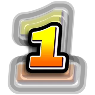 😆 1 number, one, numeric, yellow, orange telegram sticker