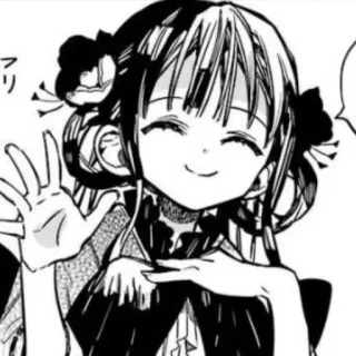 🍥 アリ anime, manga, character, black and white, smile, wave telegram sticker