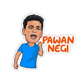 👍 PAWAN NEGI cartoon, person, name whatsapp sticker