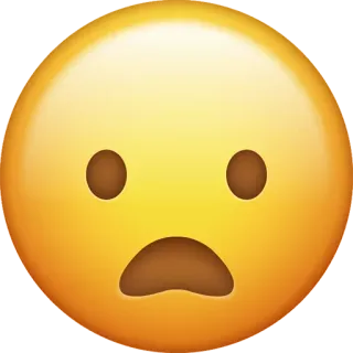 😦 emoji, sad, worried, face, yellow whatsapp sticker