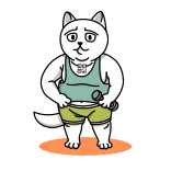 💪 cat, animal, illustration, cartoon, character, sticker telegram sticker