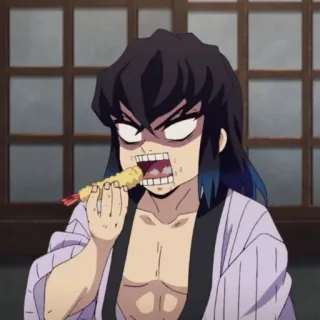 🌑 Inosuke Hashibira Demon Slayer Anime, Mangiare, Inosuke, Hashibira, Demon Slayer, Cibo telegram sticker