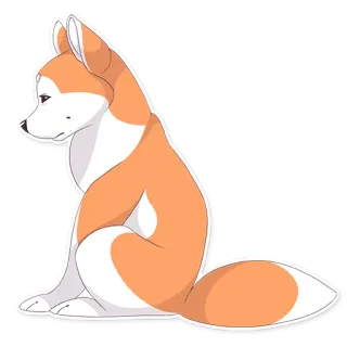 😒 fox, animal, cute, cartoon, sticker, orange, white telegram sticker