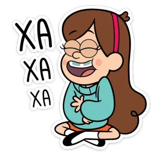 😁 Mabel Pines Gravity Falls XA XA XA мультфильм, персонаж, девочка, Мэйбл Пайнс, Гравити Фолз telegram sticker