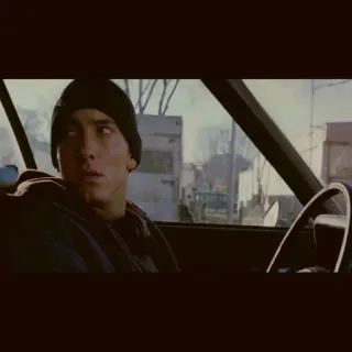 😨 Eminem 8 Mile eminem, 8 mile, rapper, scena film, guidare whatsapp sticker