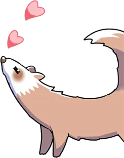 ❤️ 개, 만화, 귀여운, 하트, 동물, 스티커 telegram sticker
