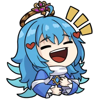 🤣 Anime, Desenho animado, Bonito, Kawaii, Menina, Chibi, Feliz, Sorrindo telegram sticker