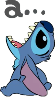 😕 Stitch การ์ตูน, เอเลี่ยน, น่ารัก, สีน้ำเงิน, ดิสนีย์, สติทช์ telegram sticker