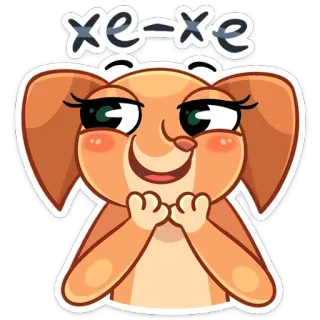 😅 хе-хе kartun, binatang, anjing, lucu, ceria, senang, emoji telegram sticker