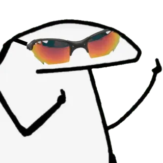 😎 火柴人, 太阳镜, 中指, 冒犯 telegram sticker