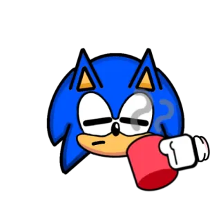 🥱 Sonic sonic, video game, character, drinking, cup telegram sticker