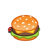 🍔 hamburguesa, comida, dibujo animado, cheeseburger, comida rápida, sándwich whatsapp sticker