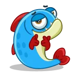 😉 fish, cartoon, animal, cute, emoji, character telegram sticker
