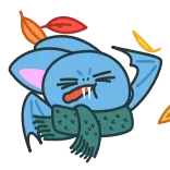 🥶 ค้างคาว, สัตว์, การ์ตูน, ผ้าพันคอ, น่ารัก, ฤดูหนาว telegram sticker