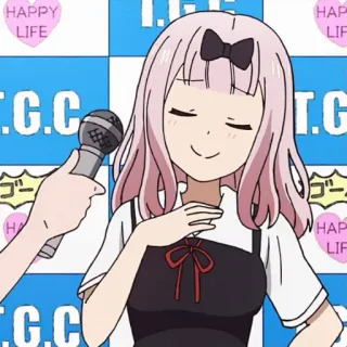 😌 Chika Fujiwara Kaguya-sama: Love Is War HAPPY LIFE anime, cute, girl, chika fujiwara, kaguya-sama, love is war whatsapp sticker