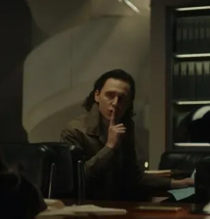 💚 Loki Loki (TV series) Loki, Tom Hiddleston, TVA, Disney+, Marvel, MCU, Shhh telegram sticker
