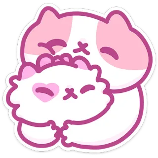 🤗 Katze, Kätzchen, süß, kawaii, Herz, Tier, rosa, Aufkleber telegram sticker