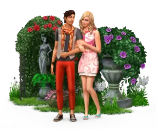 👫 couple, sims, garden, romance telegram sticker