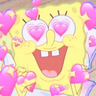 🌼 SpongeBob SpongeBob SquarePants Bob Esponja, corações, desenho animado, Nickelodeon, amor, animado, feliz, fofo whatsapp sticker