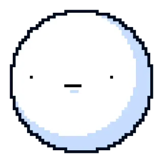😐 pixel, simple, cute, blob, white, circle telegram sticker