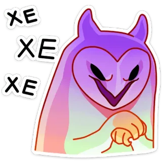 😈 XE XE XE coruja, desenho animado, roxo, fofo, animal telegram sticker