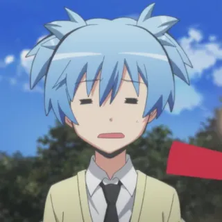 😑 Nagisa Shiota Assassination Classroom anime, cartoon, character, student, school uniform telegram sticker