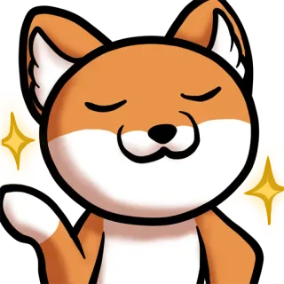 ✨ raposa, animal, fofo, laranja, brilho, kawaii whatsapp sticker