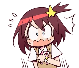 😱 anime, shocked, girl, cartoon, confused whatsapp sticker