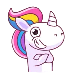 😏 Unicorn, Kartun, Stiker, Lucu, Fantasi telegram sticker