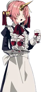 🍷 Anime, Maid, Vin, Démon, Fille monstre telegram sticker
