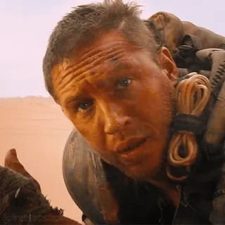 😧 Max Rockatansky Mad Max: Fury Road movie, desert, post-apocalyptic, action, warrior whatsapp sticker