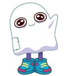 👋 fantôme, mignon, halloween, dessin animé, personnage, effrayant telegram sticker