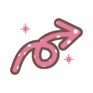 🤗 стрелка, розовый, в горошек, направление, блеск whatsapp sticker