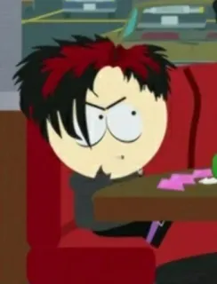 🖕 Pete Thelman South Park South Park, Grufti-Kid, Pete Thelman, Cartoon, Emo, Animation, TV-Serie telegram sticker