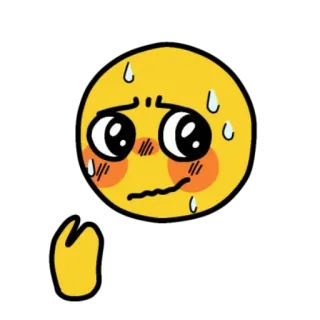 😳 Emoji, Gugup, Keringat, Cemas, Khawatir, Ekspresi telegram sticker