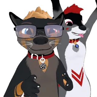 👻 furry, anthropomorphe, animal, dessin animé, amical, personnage, mignon, art numérique whatsapp sticker