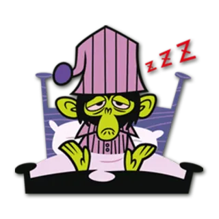 💤 Mojo Jojo Powerpuff Girls zzz sleepy, monkey, cartoon, bed, zzz telegram sticker