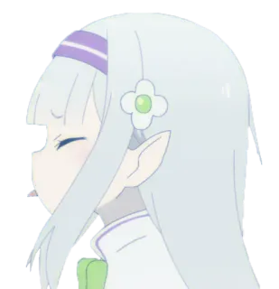 😑 Emilia Re:Zero anime, elfo, emilia, re:zero, lindo telegram sticker