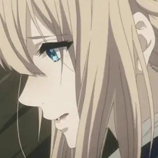 💎 Violet Evergarden anime, nhân vật, buồn, chân dung, phụ nữ, hoạt hình telegram sticker